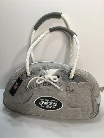 NFL New York NY Jets Property Of Hoodie Sweatshirt Tote Gray Purse Bag NWT Cover