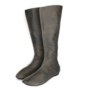 Hand Made Leather Boots Brown By WALK Tall Back Zip Womens Size 39 US 8.5-9  - Picture 1 of 12