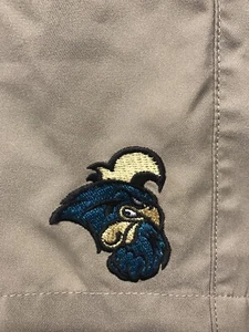 adidas Men’s Climalite Flat-Front Performance Shorts Khaki Beige 36 CCU Logo EUC - Picture 1 of 7