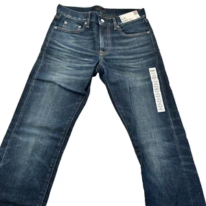 Uniqlo Jeans Herren W28xL34 Blau Denim Selvedge Whisker Faded Straight Leg Slim - Bild 1 von 5