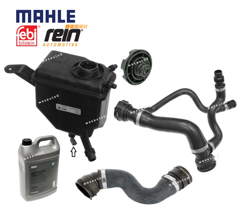 For BMW 528i xi Coolant Tank Cap Upper Lower Hose Sensor Antifreeze 6pcs OES - Image 1 of 1
