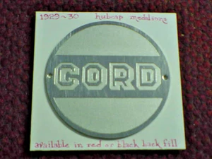 CORD 1929 - 1930 Hubcap Medallions Set of 6 - Picture 1 of 1