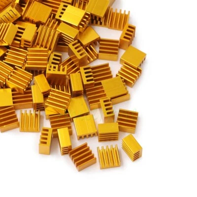 500pcs 9mm*9mm*5mm Mini Aluminium Heatsink Fin For LED Chipset RAM Cooling Gold - Image 1 of 4