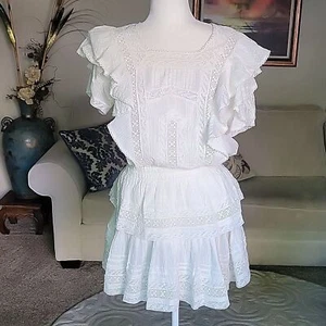 LoveShackFancy Stella Dress Antique White Size XL - Picture 1 of 13