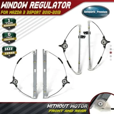 4pcs Power Window Regulator w/o Motor for Mazda 3 3Sport 2010-2013 Front & Rear - Image 1 of 4
