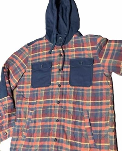 LL Bean Hoodie Flannel Fleece Lined Mens Medium Regular Jacket Sweater - Picture 1 of 15
