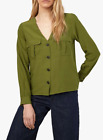Brand New Ladies Ex Warehouse Long Sleeve Button Front Top Light Green Sizes 8-1