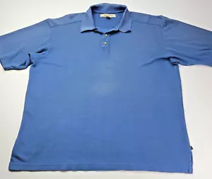 Tommy Bahama Men's Silk Blend Short Sleeve Polo Shirt Blue Large - Picture 1 of 11