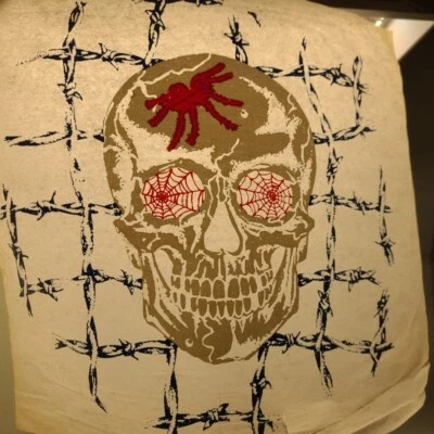 Vintage IRON-ON Skull & Spider Punk Heavy Metal 3 - Imagem 1 de 4
