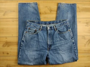 Levi's 550 Jeans Men's Sz 38x34 Relaxed Fit Red Tab Blue Denim Zip Fly Broken In - Picture 1 of 11