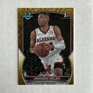2022-23 Bowman U Chrome Basketball #80 Brandon Miller Gold Shimmer SP #/50 - Bild 1 von 3