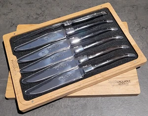 Laguiole en Aubrac Steakmesser Messer Set 6 Stück Griffe aus Ebenholz NEU - Bild 1 von 7