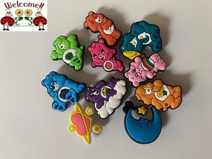 NEW 10 X COLOURFUL CARE BEAR (CAREBEAR) SHOE CHARM CAKE TOPPER BRACELET 272W - Picture 1 of 9