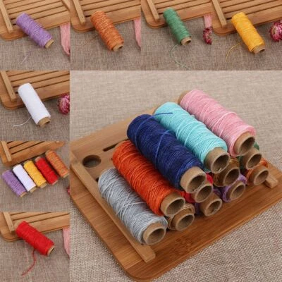 150D Flat Handicraft Hand Stitching Leather Sewing Line Cord Waxed Thread - Image 1 of 4