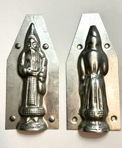 VTG Tall St. Nickolas Santa Claus Carrying Bag Christmas Chocolate Mold w/ Clips - Picture 1 of 5