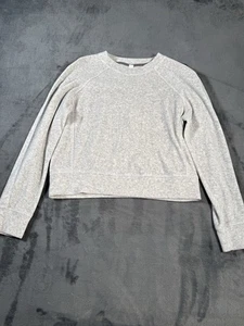 LULULEMON EVERY MOMENT CREW TERCIOPELO EN GRIS CLARO JASPEADO TALLA 6 - Imagen 1 de 5