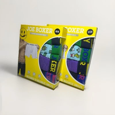 Joe Boxer Men 4 Pack Themed Cotton Stretch With Fly Boxer Briefs Size S and M - Image 1 of 4