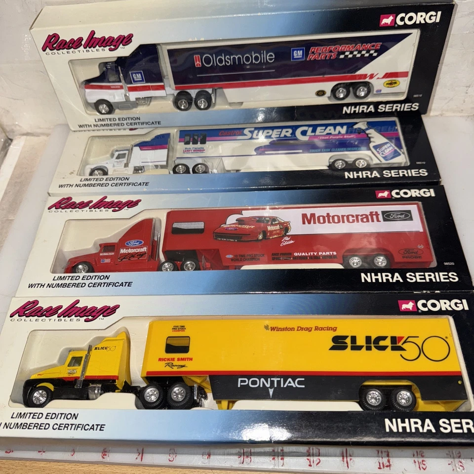 Qty4-1:64 Race Image By CORGI Diecast Limited Edition Semi -nhra Transporters - Image 1 of 4