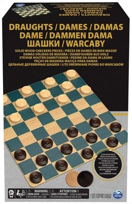Spin Master Classic Games Checkers Draughts Family Board Game Solid wood pieces - Image 1 of 4