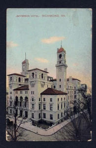 JEFFERSON HOTEL RICHMOND VA building trees *  not mailed chrome POSTCARD  - Picture 1 of 2
