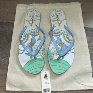 TORY BURCH CHELSEA FLIP FLOP IN Akrobatenblau US-Größe 11 brandneu mit Staubbeutel - Bild 1 von 9