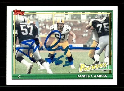 1991 Topps Football 454 James Campen  signed auto autograph  BXCP49 - Image 1 of 2