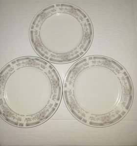 Manchester Porcelain China Salad Plate 22K Band 4145 Lot 3 delicate floral 7.5" - Picture 1 of 5