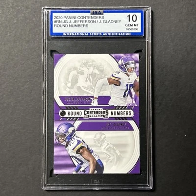 2020 Contenders Round Numbers Justin Jefferson & Jeff Gladney Rookie ISA 10 - Image 1 of 2