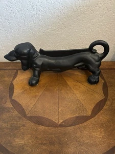 Antique Cast Iron Black 14” Dachshund Boot Scraper Or Door Stop Rare - Picture 1 of 14