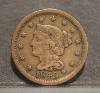 1849 LARGE CENT PENNY.   FINE - Image 1 of 4