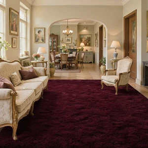 9x12 Area Rugs for Living Room Red Shag Fur Rug,Modern Non-Slip Soft Plush Ca... - Bild 1 von 8