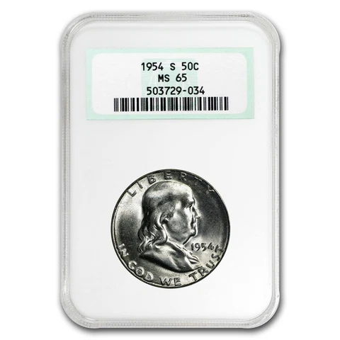 1954-S Franklin Half Dollar MS-65 NGC - SKU#1465 Cover