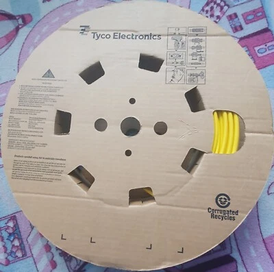 NUEVO TUBO TERMORRETRÁCTIL TYCO ELECTRONICS TE CONNECTIVY AMARILLO 6,4 MM 75 METROS Foto 1 de 4