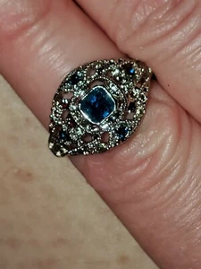 Black Friday sale. Size 7.nwt. saphire and silver ring. - Picture 1 of 1