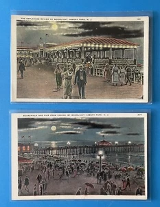 Postkarte Asbury Park bei Moonlight Ocean New Jersey Lot - Bild 1 von 3