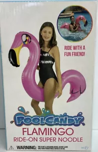 PoolCandy Pink Flamingo Ride-On Super Noodle età 6+ - può contenere fino a 200 libbre - nuovo con etichette - Foto 1 di 2