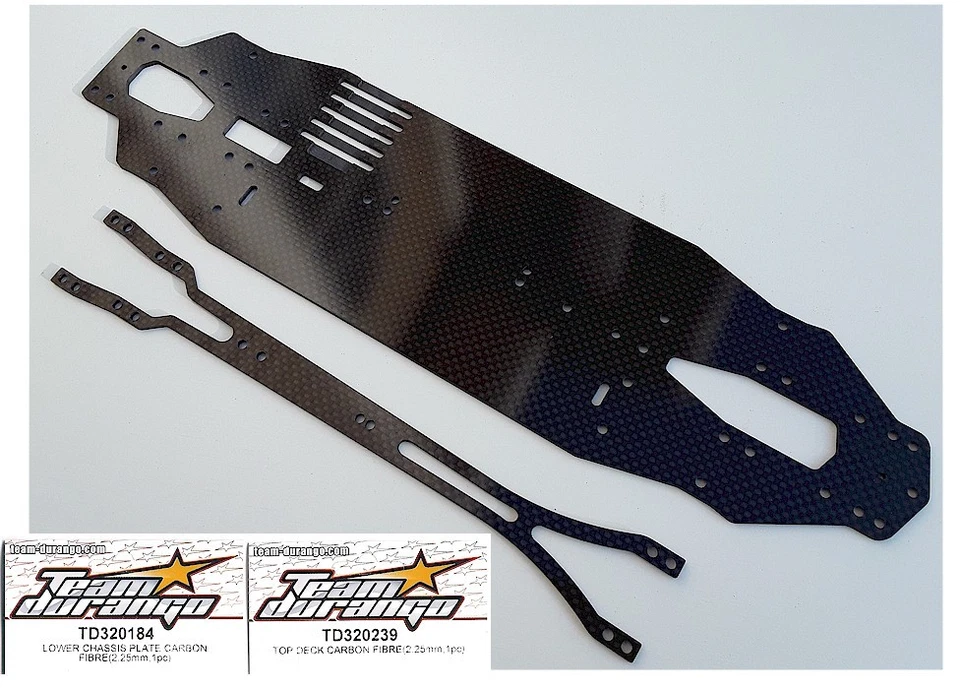RC Team Durango TD320184 TD320239 Carbon Lower Top Chassis Plate DETC410 v2 Car - Image 1 of 1