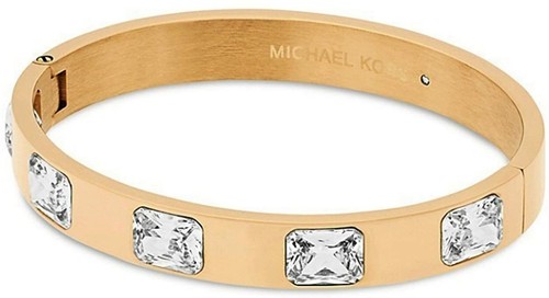 Bracciale Michael Kors cristallo rialzato tono oro rosa MKJ6238791 nuovo con etichette
