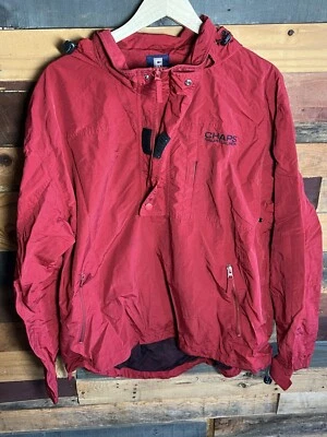 Chaps Ralph Lauren Red pullover jacket nylon windbreaker Mesh lined Hoodie XL - Image 1 of 4