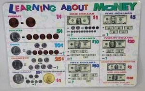 Painless Learning Placemat Learning About Money Educational - Picture 1 of 2