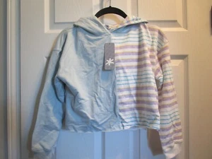 SPLENDID GIRLS PASTEL BLUE SUNSET STRIPE HOODIE SWEATSHIRT   SIZE 10  NEW - Picture 1 of 3