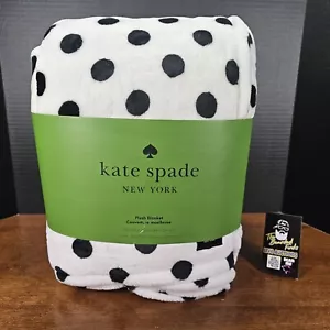 Manta Kate Spade blanca negra a lunares de gran tamaño QueenFleece 98 X 92 pulgadas - NUEVA - Imagen 1 de 5