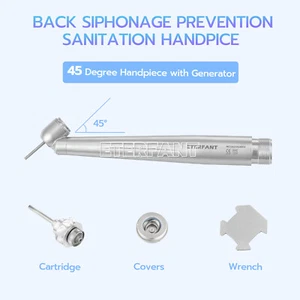 Dental LED 45 Degree Surgical High Speed Handpiece E-generator Push Button 2Hole - Picture 1 of 23