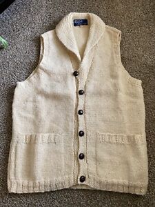 VTG Polo by Ralph Lauren 100% Wool Collared Vest Made in Great Britian Size 40 *