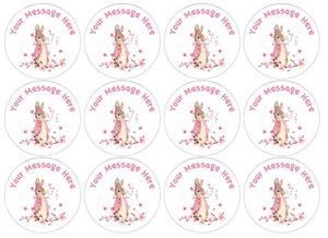 Flopsy Bunny Peter Rabbit Oblea Comestible Taza Pastel Toppers De pie o Disco - Imagen 1 de 7