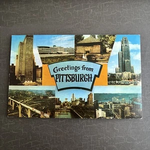 1970 post Chrome Postcard LARGE LETTER greetings from PITTSBURGH PA multi-view - Picture 1 of 3