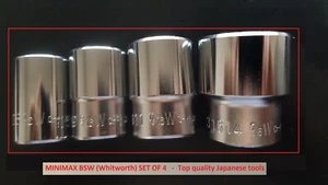 MINIMAX - BSW (Whitworth) Sockets - 3/4" drive- 4pc : 1/2", 9/16", 11/16", 7/8" - Picture 1 of 8