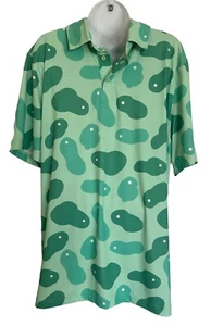 NWT Sosik Polo Bentgrass Putting Green All Over Print M NEW - Picture 1 of 10