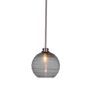Toltec Malena 1 Light 10" Stem HungPendant, Nickel/Smoke Ribbed - 72-BN-5122 - Picture 1 of 1