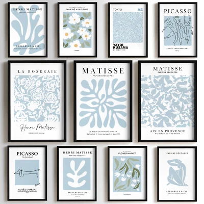 Pintura azul ovo de pato Matisse Picasso vintage arte de parede presente casa - Imagem 1 de 3